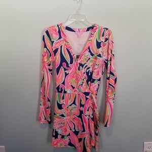 Lilly Pulitzer Banana Flambe Tiki Wrap Romper -S